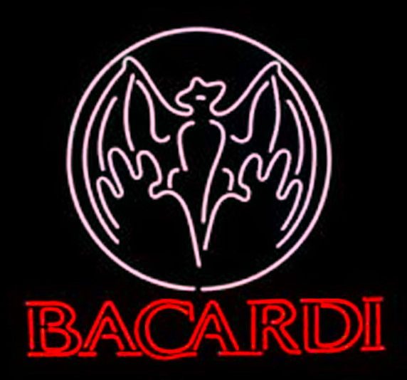 Bacardi Logo Script Neon Sign